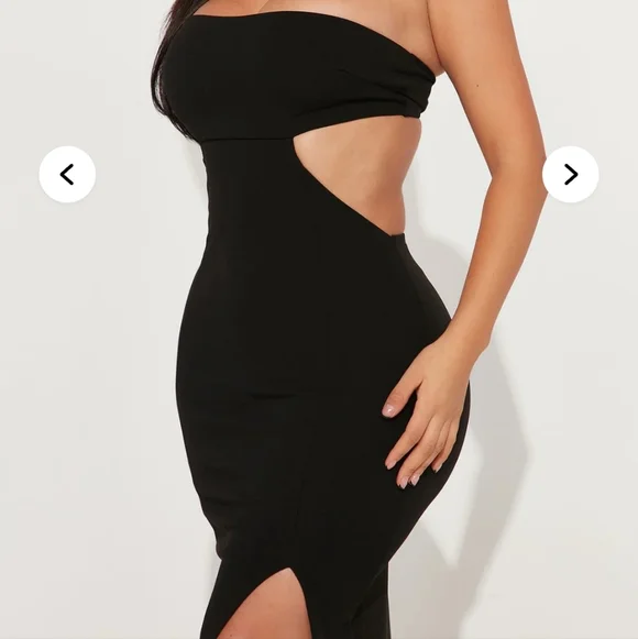 Black Evening Gown w/ Side Slit NWT - Picture 6 of 7